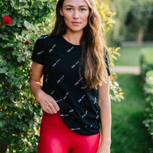 Zyia Active Black ZYIA Pattern Swoop T